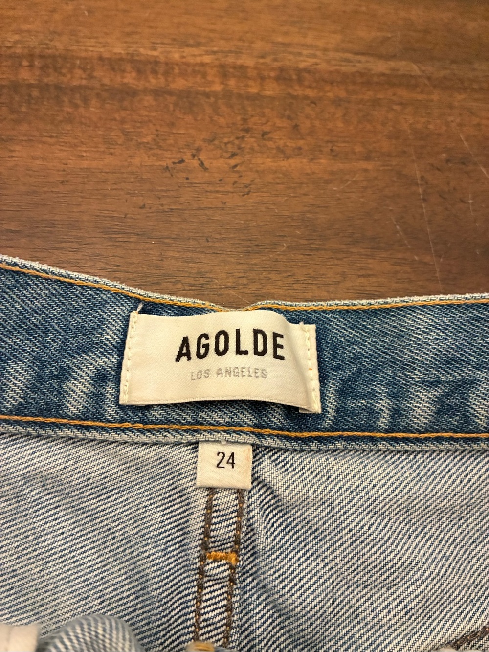 Agolde Parker Jean Shorts Women’s 24 Denim Cut Off Distressed Button Fly - Picture 2 of 3